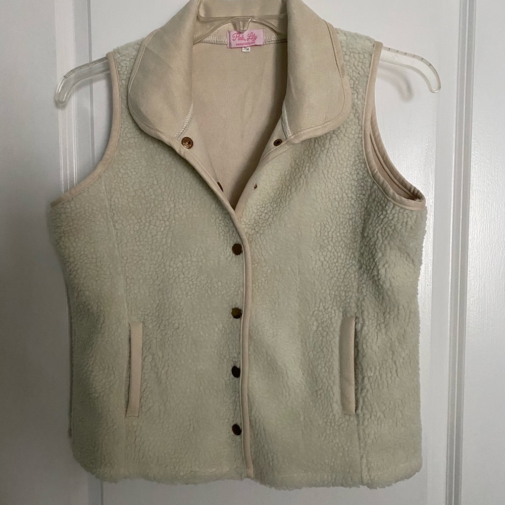 Pink Lily Vest, Sz M